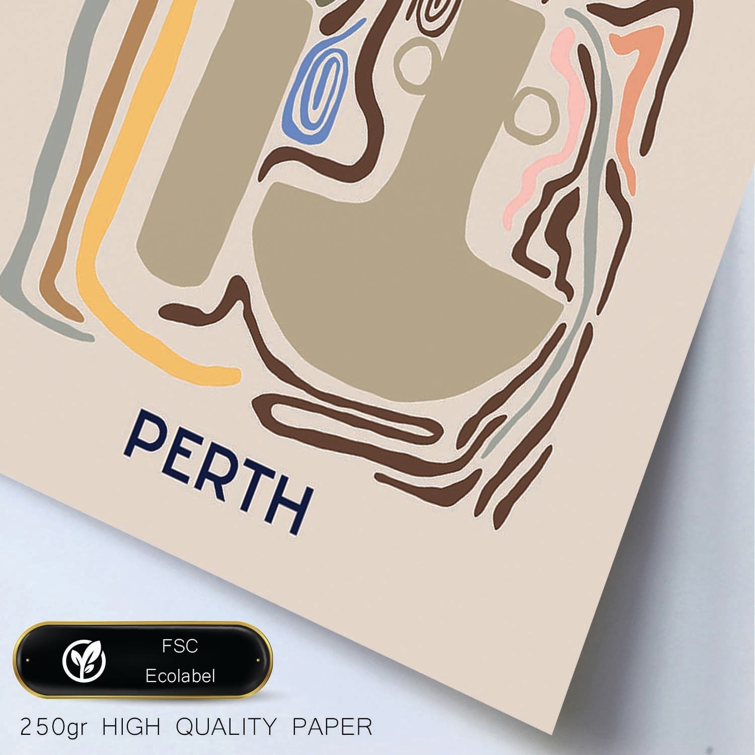 Lamina artistica decorativa con ilustración de Perth-Artwork-Nacnic-Nacnic Estudio SL