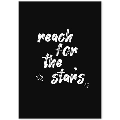 Lamina artistica decorativa con ilustración de reach for the stars estilo Mensaje inspiracional-Artwork-Nacnic-A4-Sin marco-Nacnic Estudio SL
