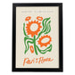 Lamina artistica decorativa con ilustración de Resumen Flor Design Paris Flora-Artwork-Nacnic-A4-Marco Negro-Nacnic Estudio SL