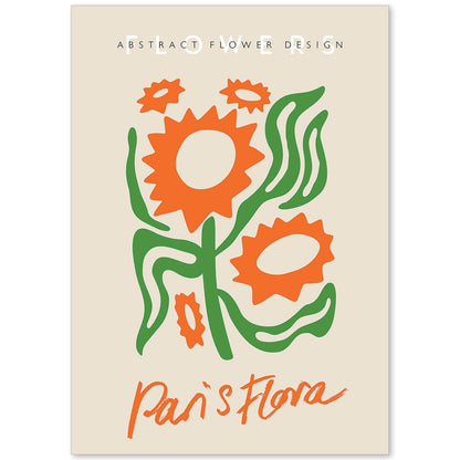 Lamina artistica decorativa con ilustración de Resumen Flor Design Paris Flora-Artwork-Nacnic-A4-Sin marco-Nacnic Estudio SL