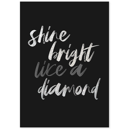 Lamina artistica decorativa con ilustración de shine bright like a diamond estilo Mensaje inspiracional-Artwork-Nacnic-A4-Sin marco-Nacnic Estudio SL