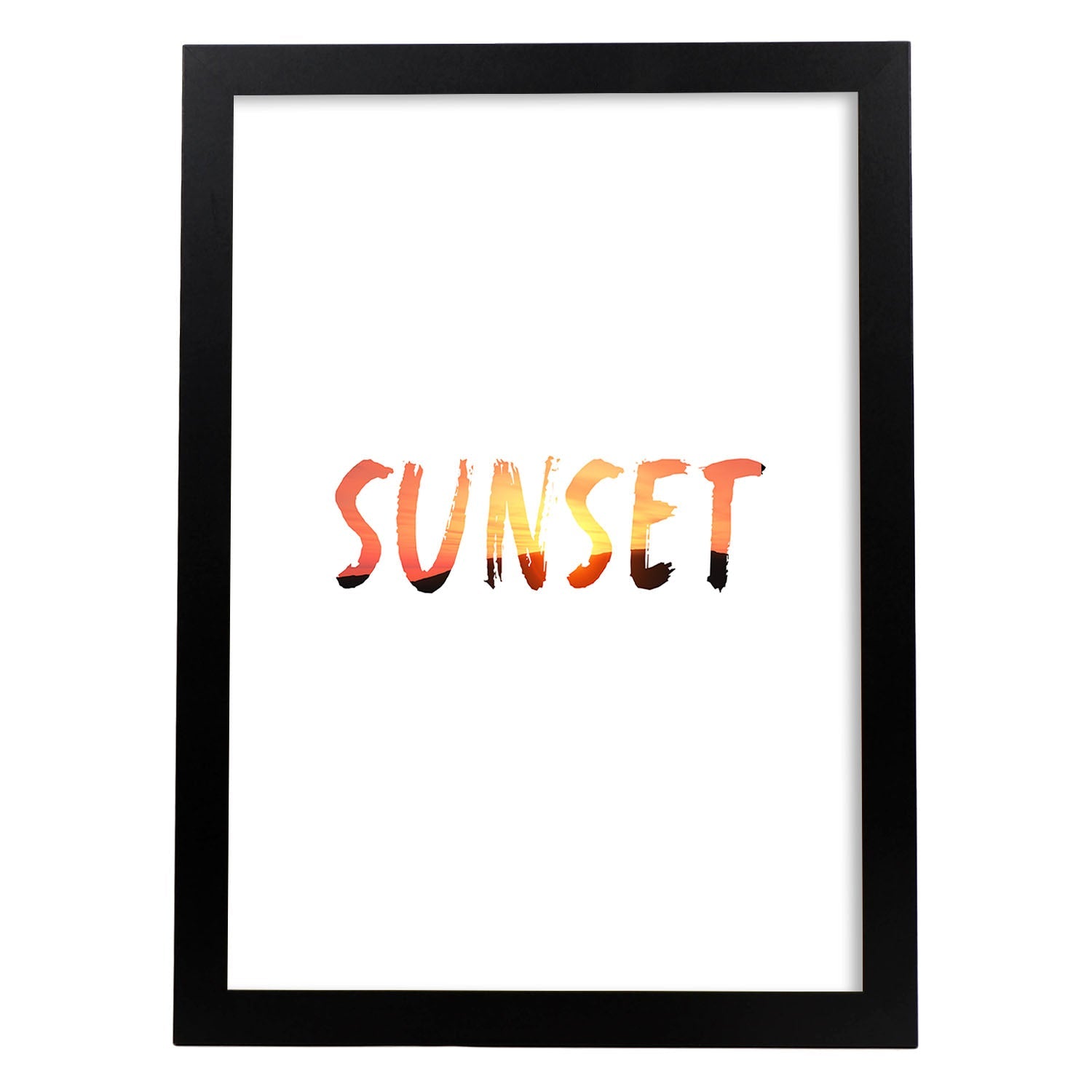 Lamina artistica decorativa con ilustración de sunset estilo Mensaje inspiracional-Artwork-Nacnic-A3-Marco Negro-Nacnic Estudio SL