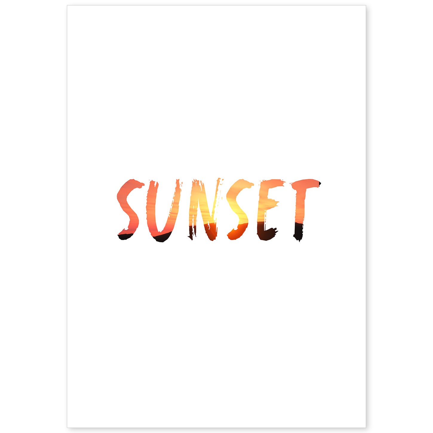Lamina artistica decorativa con ilustración de sunset estilo Mensaje inspiracional-Artwork-Nacnic-A4-Sin marco-Nacnic Estudio SL