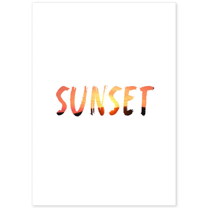 Lamina artistica decorativa con ilustración de sunset estilo Mensaje inspiracional-Artwork-Nacnic-A4-Sin marco-Nacnic Estudio SL
