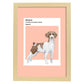 Lámina Beagle. Pósters con ilustraciones de razas de perro en tonos cálidos y pastel.-Artwork-Nacnic-A4-Marco Madera clara-Nacnic Estudio SL