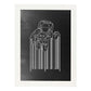 Lámina blanco y negro Astronauta codigo de barrasen Poster con fondo negro estilo pizarra. Papel 250 gr y tintas de alta calidad.-Artwork-Nacnic-A3-Marco Blanco-Nacnic Estudio SL