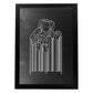 Lámina blanco y negro Astronauta codigo de barrasen Poster con fondo negro estilo pizarra. Papel 250 gr y tintas de alta calidad.-Artwork-Nacnic-A4-Marco Negro-Nacnic Estudio SL