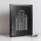 Lámina blanco y negro Astronauta codigo de barrasen Poster con fondo negro estilo pizarra. Papel 250 gr y tintas de alta calidad.-Artwork-Nacnic-Nacnic Estudio SL