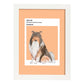 Lámina Border Collie. Pósters con ilustraciones de razas de perro en tonos cálidos y pastel.-Artwork-Nacnic-A3-Marco Blanco-Nacnic Estudio SL