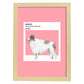 Lámina Borzoi. Pósters con ilustraciones de razas de perro en tonos cálidos y pastel.-Artwork-Nacnic-A4-Marco Madera clara-Nacnic Estudio SL