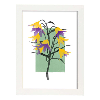 Lámina Botánica acuarela 2. Pósters con ilustraciones de plantas y flores en estilo acuarela.-Artwork-Nacnic-A4-Marco Blanco-Nacnic Estudio SL