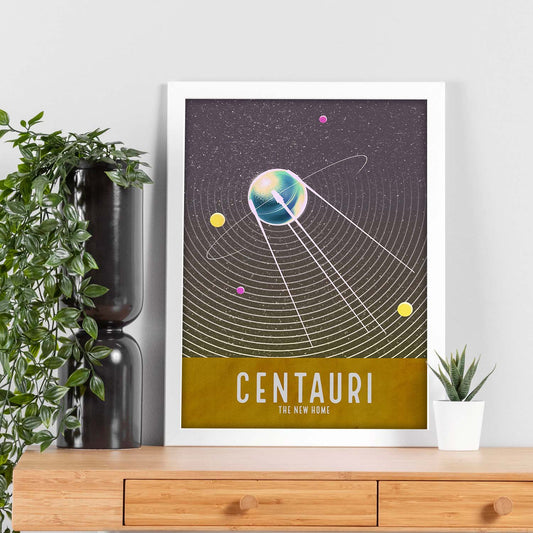 Lámina Centauri. Pósters con detalladas ilustraciones del espacio. Coloridas imágenes de satélites, estrellas y planetas.-Artwork-Nacnic-Nacnic Estudio SL