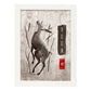 Lámina Ciervo. Pósters en estilo Sumi-E. Imágenes vintage de animales en tonos grises.-Artwork-Nacnic-A3-Marco Blanco-Nacnic Estudio SL