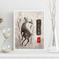 Lámina Ciervo. Pósters en estilo Sumi-E. Imágenes vintage de animales en tonos grises.-Artwork-Nacnic-Nacnic Estudio SL