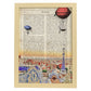 Lámina Ciudad de Barcelona. Estilo Vintage. Ilustración, fotografía y Collage con la Historia DE Barcelona.-Artwork-Nacnic-A4-Marco Madera clara-Nacnic Estudio SL