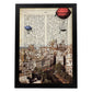 Lámina Ciudad de Cadiz. Estilo Vintage. Ilustración, fotografía y Collage con la Historia DE Cadiz.-Artwork-Nacnic-A3-Marco Negro-Nacnic Estudio SL