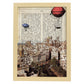 Lámina Ciudad de Cadiz. Estilo Vintage. Ilustración, fotografía y Collage con la Historia DE Cadiz.-Artwork-Nacnic-A4-Marco Madera clara-Nacnic Estudio SL
