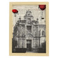 Lámina Ciudad de Jerez. Estilo Vintage. Ilustración, fotografía y Collage con la Historia DE Jerez DE LA Frontera.-Artwork-Nacnic-A3-Marco Madera clara-Nacnic Estudio SL