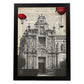 Lámina Ciudad de Jerez. Estilo Vintage. Ilustración, fotografía y Collage con la Historia DE Jerez DE LA Frontera.-Artwork-Nacnic-A3-Marco Negro-Nacnic Estudio SL