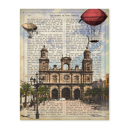 Lámina Ciudad de Las Palmas DE Gran Canaria. Ilustración, fotografía y Collage con la Historia DE Las Palmas DE Gran Canaria.-Artwork-Nacnic-A4-Sin marco-Nacnic Estudio SL