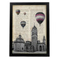 Lámina Ciudad de LUGO. Estilo Vintage. Ilustración, fotografía y Collage con la Historia DE LUGO.-Artwork-Nacnic-A3-Marco Negro-Nacnic Estudio SL