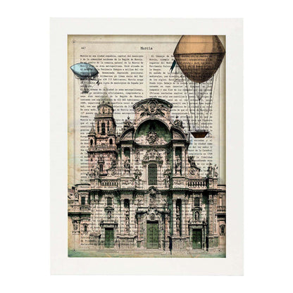 Lámina Ciudad de Murcia con la Historia DE Murcia.-Artwork-Nacnic-A4-Marco Blanco-Nacnic Estudio SL