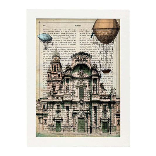 Lámina Ciudad de Murcia con la Historia DE Murcia.-Artwork-Nacnic-A4-Marco Blanco-Nacnic Estudio SL