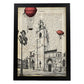 Lámina Ciudad de PALENCIA con la Historia DE PALENCIA.-Artwork-Nacnic-A4-Marco Negro-Nacnic Estudio SL
