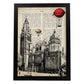 Lámina Ciudad de Toledo. Estilo Vintage. Ilustración, fotografía y Collage con la Historia DE Toledo.-Artwork-Nacnic-A3-Marco Negro-Nacnic Estudio SL