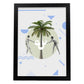 Lámina collage Bajo la palmera poster papel 250 gr alta calidad-Artwork-Nacnic-A3-Marco Negro-Nacnic Estudio SL