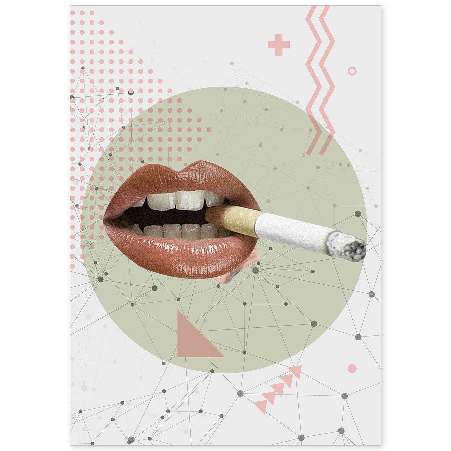 Lámina collage Cigarrillo poster papel 250 gr alta calidad-Artwork-Nacnic-A4-Sin marco-Nacnic Estudio SL