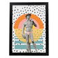 Lámina Collage Pop Art David en la playa poster papel 250 gr.-Artwork-Nacnic-A4-Marco Negro-Nacnic Estudio SL