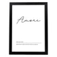 Lámina con definicion de palabras en italiano. Poster 'Amore' de palabras con definiciones.-Artwork-Nacnic-A4-Marco Negro-Nacnic Estudio SL