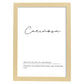 Lámina con definicion de palabras en italiano. Poster 'Cariñosa' de palabras con definiciones.-Artwork-Nacnic-A4-Marco Madera clara-Nacnic Estudio SL