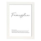 Lámina con definicion de palabras en italiano. Poster 'Famiglia' de palabras con definiciones.-Artwork-Nacnic-A3-Marco Blanco-Nacnic Estudio SL