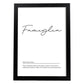 Lámina con definicion de palabras en italiano. Poster 'Famiglia' de palabras con definiciones.-Artwork-Nacnic-A3-Marco Negro-Nacnic Estudio SL