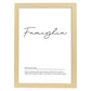Lámina con definicion de palabras en italiano. Poster 'Famiglia' de palabras con definiciones.-Artwork-Nacnic-A4-Marco Madera clara-Nacnic Estudio SL