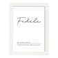 Lámina con definicion de palabras en italiano. Poster 'Fedele' de palabras con definiciones.-Artwork-Nacnic-A4-Marco Blanco-Nacnic Estudio SL