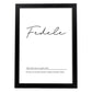Lámina con definicion de palabras en italiano. Poster 'Fedele' de palabras con definiciones.-Artwork-Nacnic-A4-Marco Negro-Nacnic Estudio SL