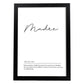 Lámina con definicion de palabras en italiano. Poster 'Madre' de palabras con definiciones.-Artwork-Nacnic-A3-Marco Negro-Nacnic Estudio SL