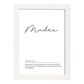 Lámina con definicion de palabras en italiano. Poster 'Madre' de palabras con definiciones.-Artwork-Nacnic-A4-Marco Blanco-Nacnic Estudio SL