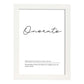 Lámina con definicion de palabras en italiano. Poster 'Onorato' de palabras con definiciones.-Artwork-Nacnic-A4-Marco Blanco-Nacnic Estudio SL