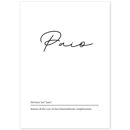 Lámina con definicion de palabras en italiano. Poster 'Paio' de palabras con definiciones.-Artwork-Nacnic-A4-Sin marco-Nacnic Estudio SL