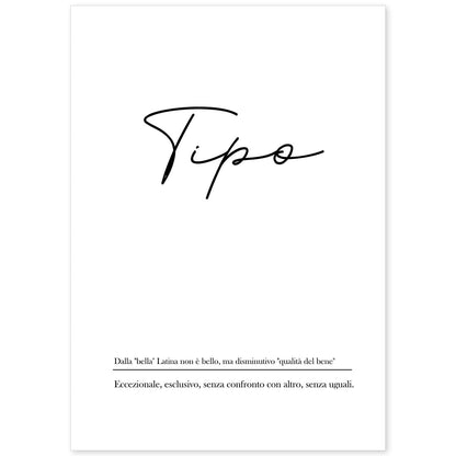 Lámina con definicion de palabras en italiano. Poster 'Tipo' de palabras con definiciones.-Artwork-Nacnic-A4-Sin marco-Nacnic Estudio SL