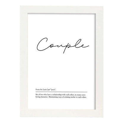 Lámina con definicion en inglés de Couple. Poster de palabras con definiciones.-Artwork-Nacnic-A4-Marco Blanco-Nacnic Estudio SL