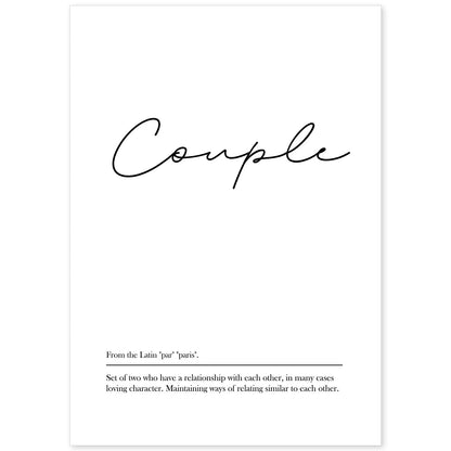 Lámina con definicion en inglés de Couple. Poster de palabras con definiciones.-Artwork-Nacnic-A4-Sin marco-Nacnic Estudio SL