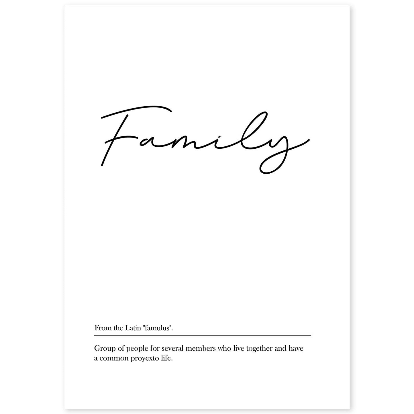 Lámina con definicion en inglés de Family. Poster de palabras con definiciones.-Artwork-Nacnic-A4-Sin marco-Nacnic Estudio SL