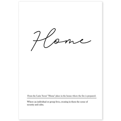 Lámina con definicion en inglés de Home. Poster de palabras con definiciones.-Artwork-Nacnic-A4-Sin marco-Nacnic Estudio SL