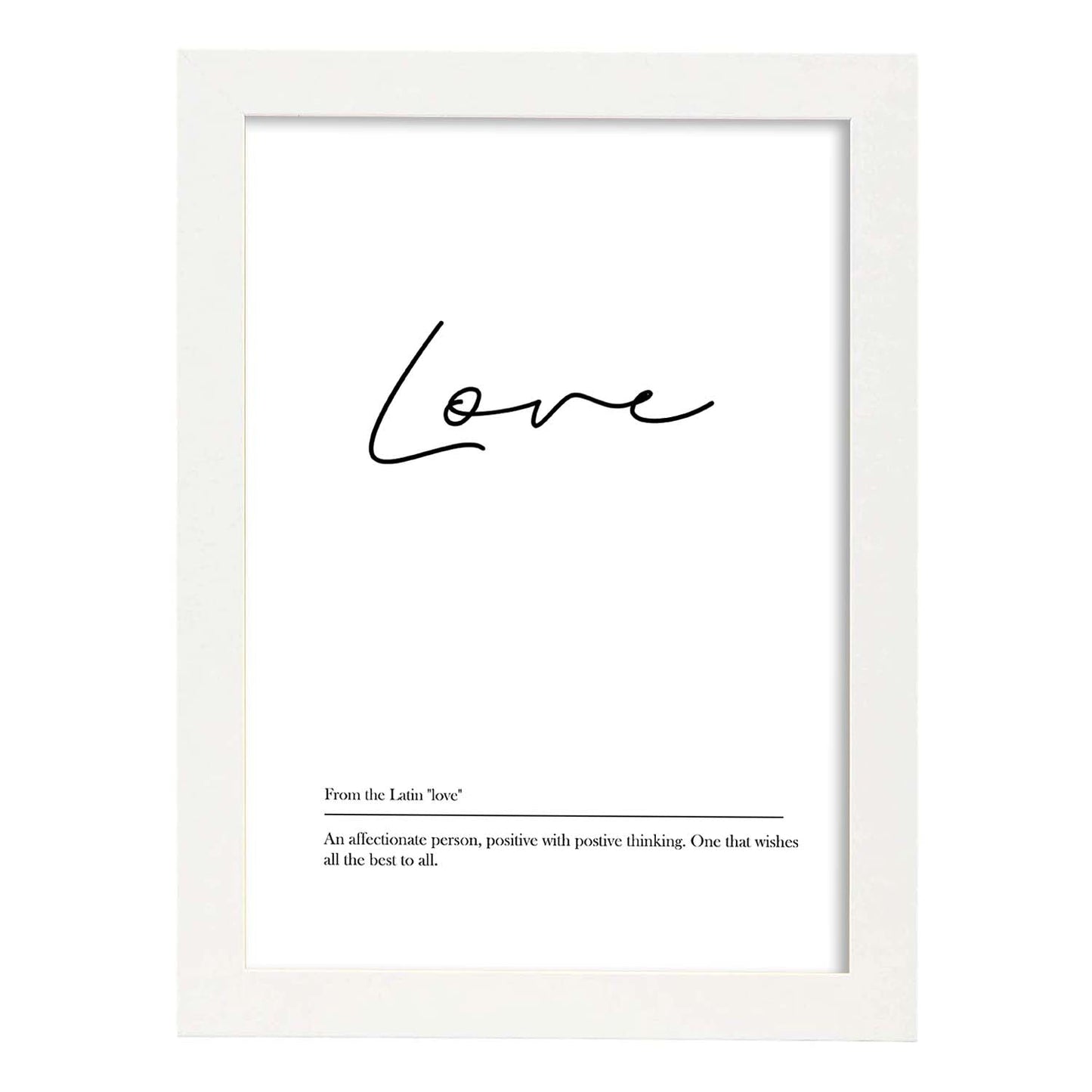 Lámina con definicion en inglés de Love. Poster de palabras con definiciones.-Artwork-Nacnic-A3-Marco Blanco-Nacnic Estudio SL