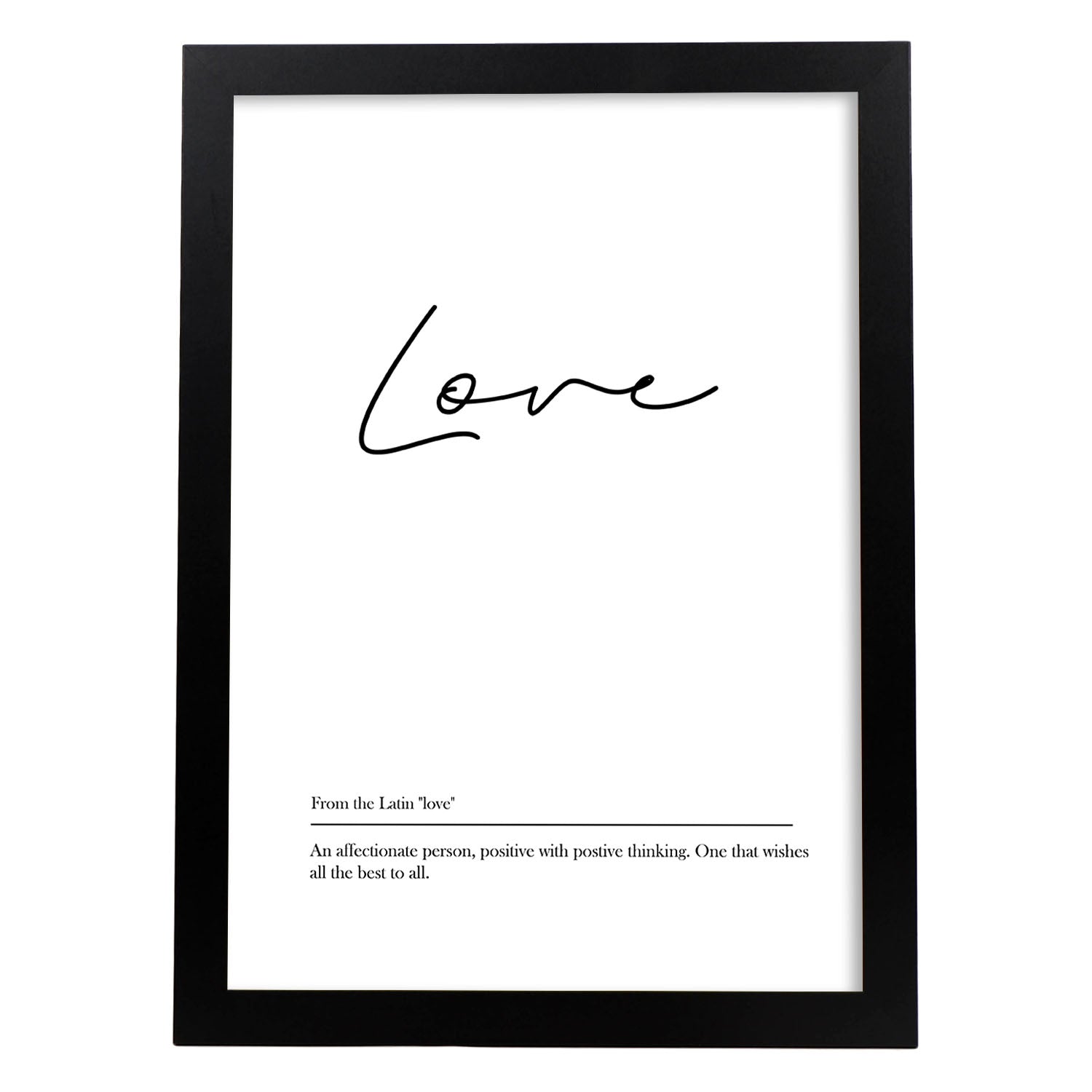 Lámina con definicion en inglés de Love. Poster de palabras con definiciones.-Artwork-Nacnic-A3-Marco Negro-Nacnic Estudio SL